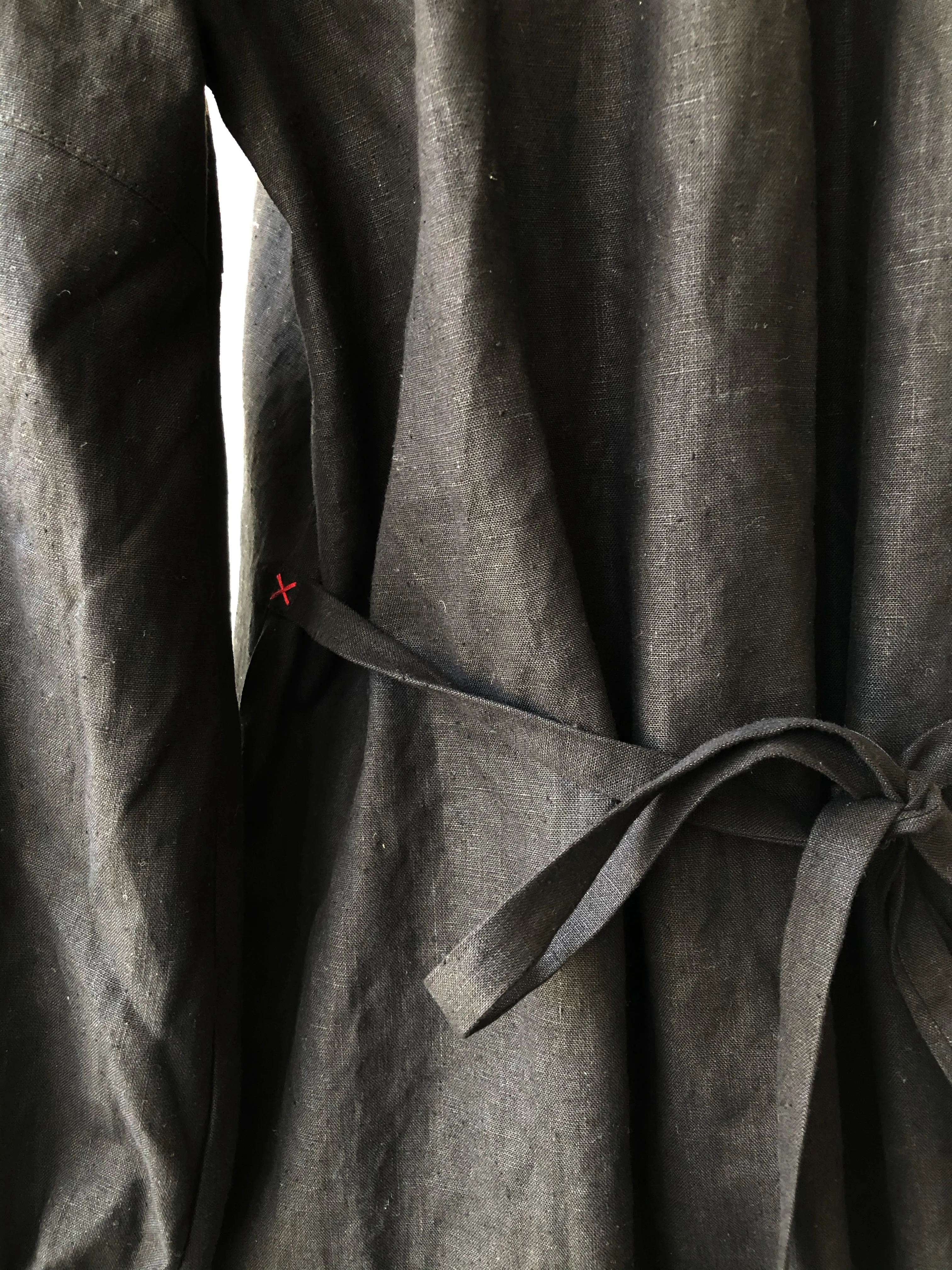 Esther smock dress in black hemp