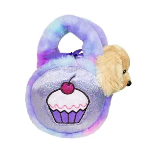 Fancy Pal Dog in Purple Cupcake Bag
