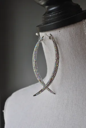 FASHION COLLECTION - CRYSTAL CLEAR HALF MOON EARRINGS