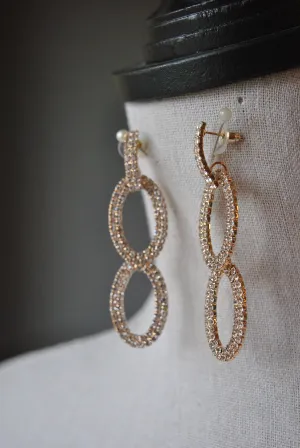 FASHION COLLECTION - GOLD RHINESTONES EARRINGS