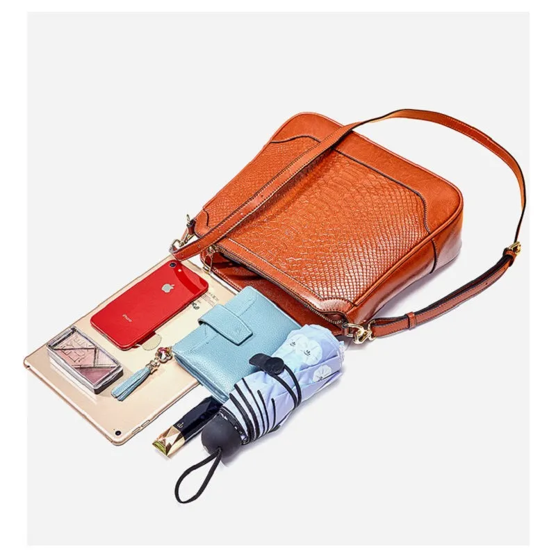 Fashion Crocodile Pattern Handbag
