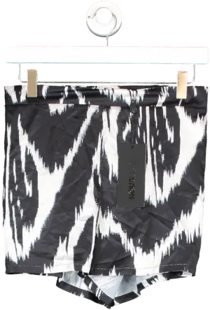 Fashion Nova Black Joyce Satin Short - Black/white UK XS