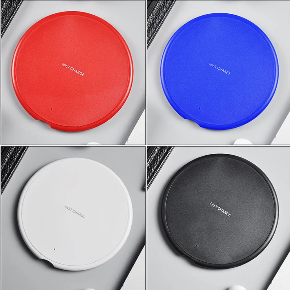 Fast Wireless Charger for Samsung Galaxy S9/S9/S8/S7/Note 9/S7 Edge USB Qi Charging Pad for iPhone XS Max XR X 8 Plus white