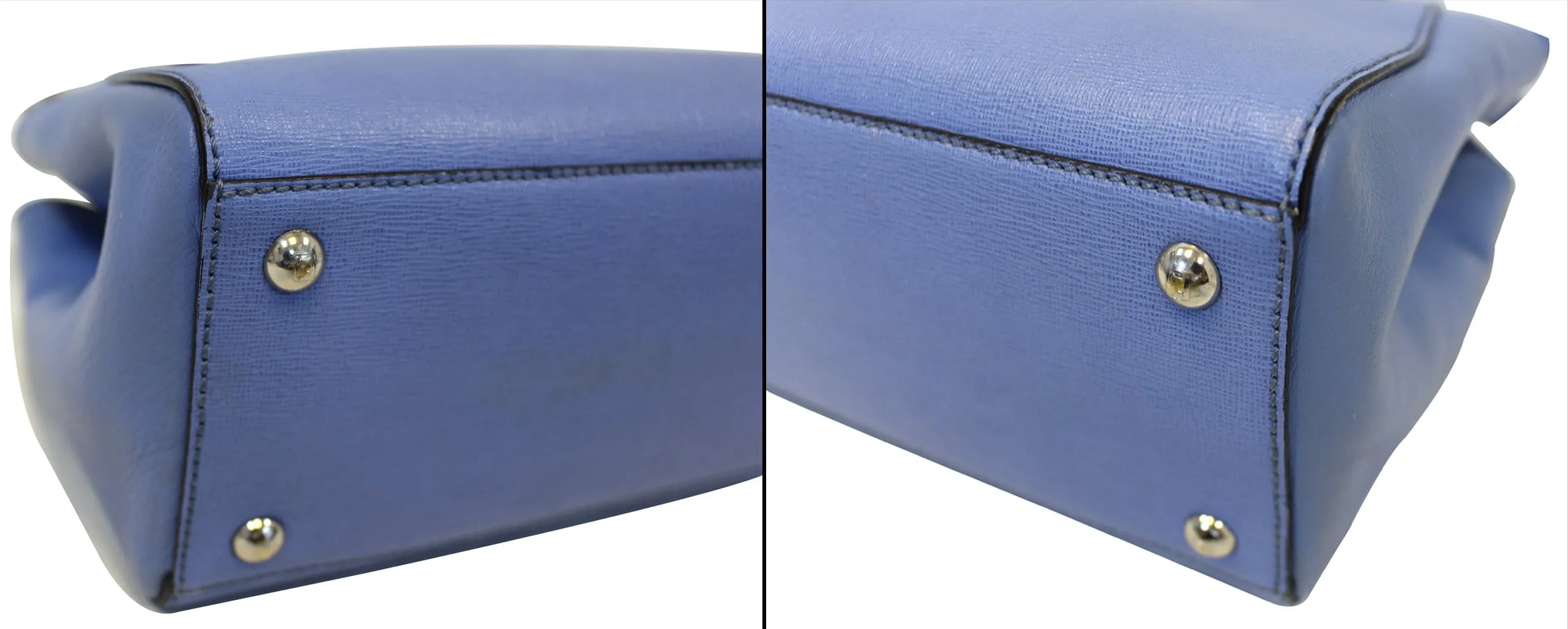 FENDI Blue Leather Roma Petite 2 Jours Shoulder Handbag