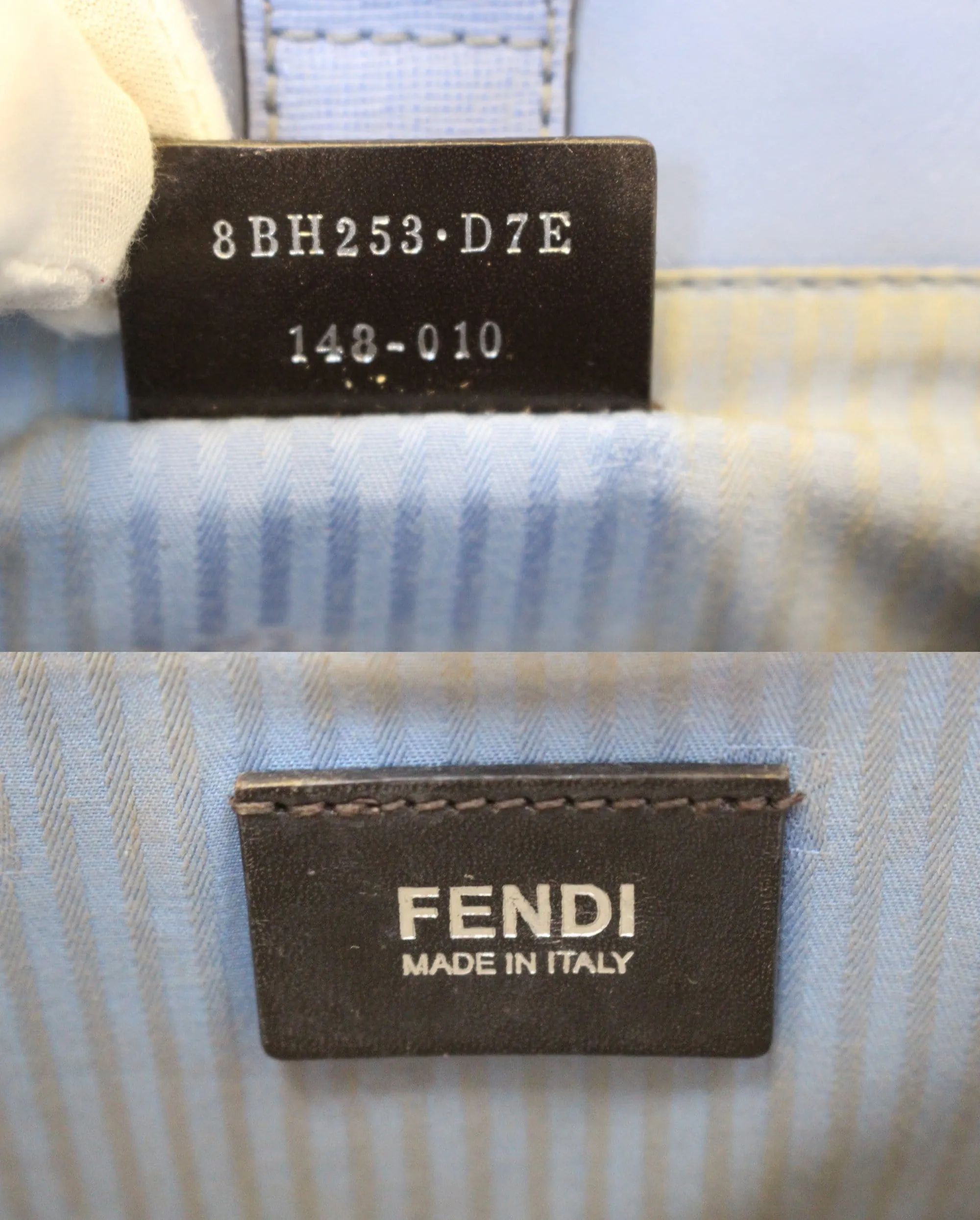 FENDI Blue Leather Roma Petite 2 Jours Shoulder Handbag
