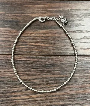 Finley Varied Silver Navajo Bead Necklace - 16"