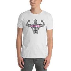 Fitness T Shirt White Multi-language Cotton Fitness T Shirt for Men