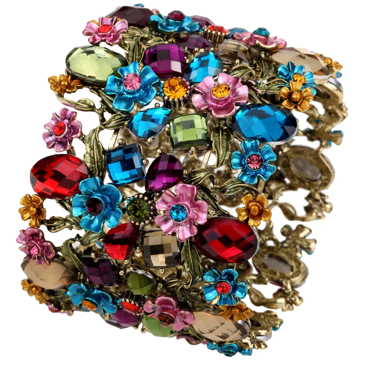 Flower Stretch Wide Bracelet Women Jewelry