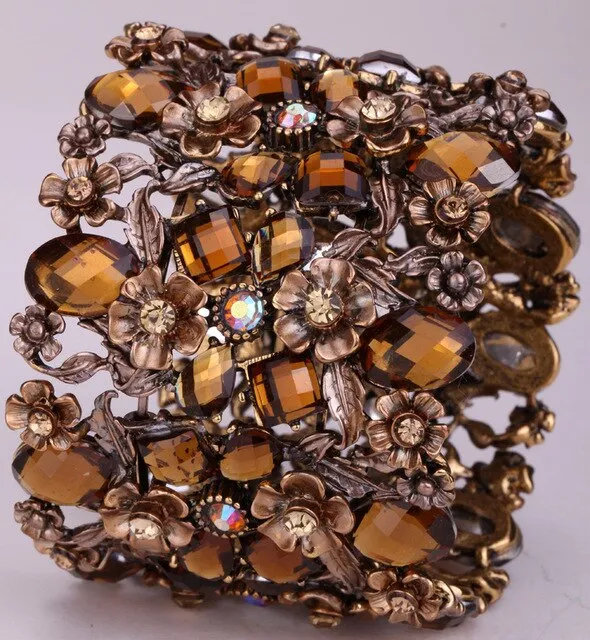 Flower Stretch Wide Bracelet Women Jewelry