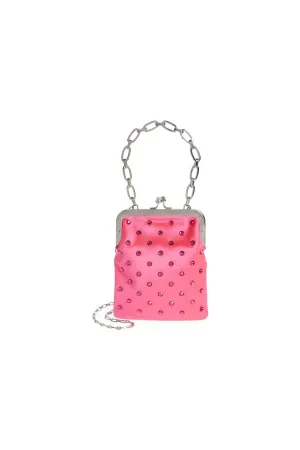 Fuchsia Curfew Clutch with Fuschia Crystals