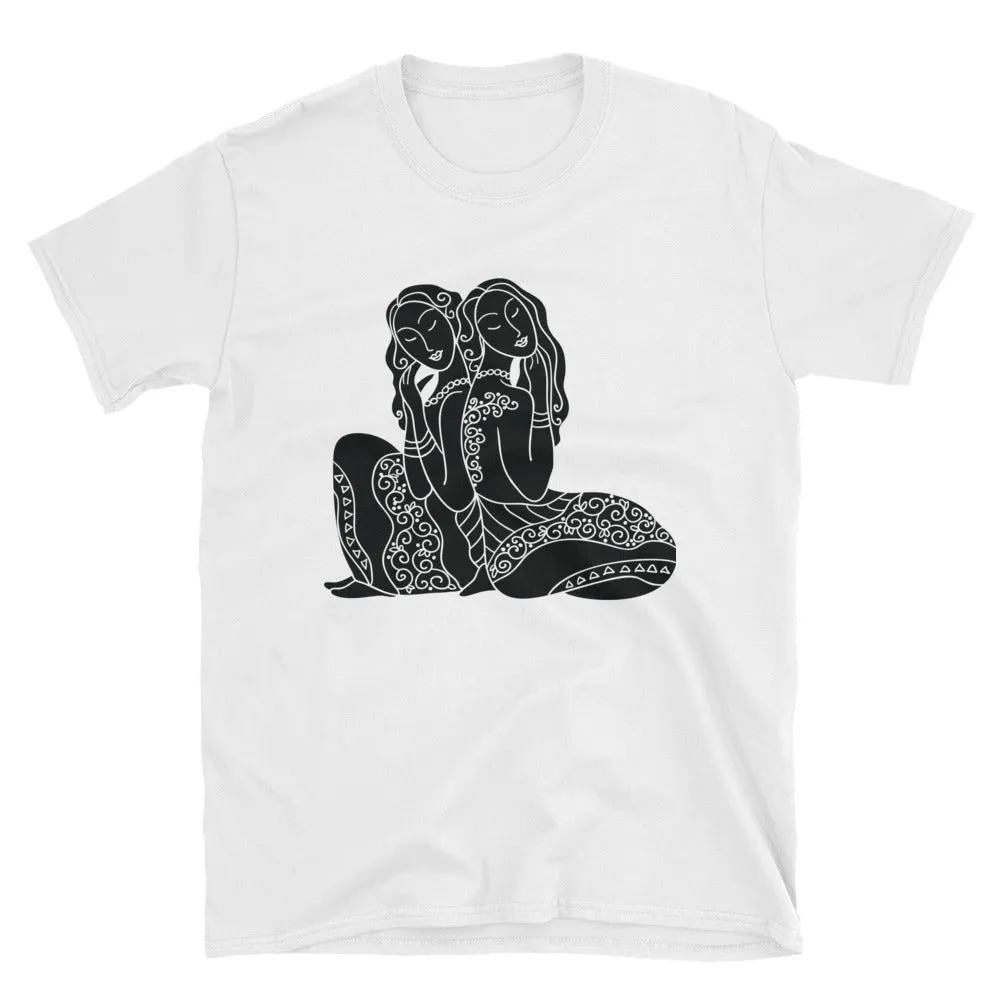 Gemini Zodiac T Shirt Short-Sleeve White Gemini Horoscope T-Shirt