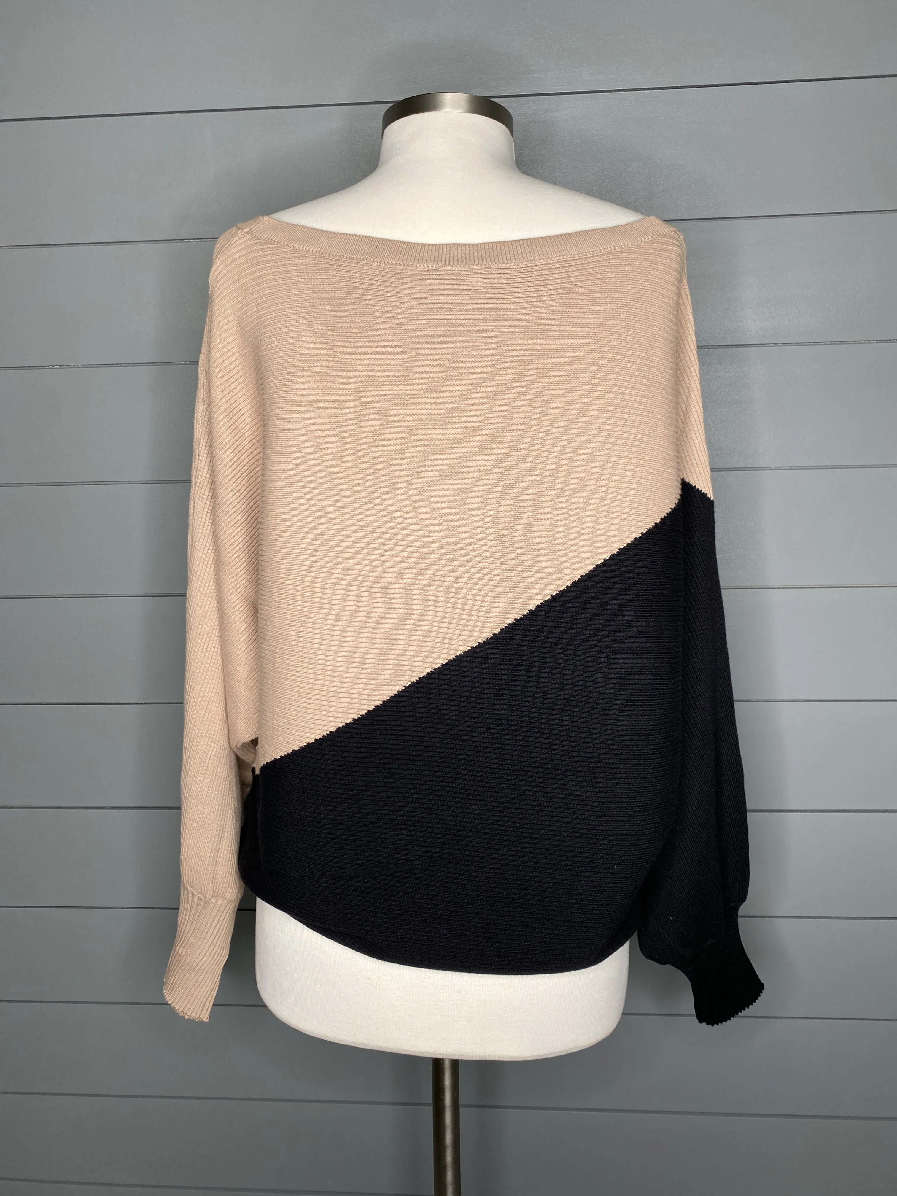 Geometric Color Block Sweater