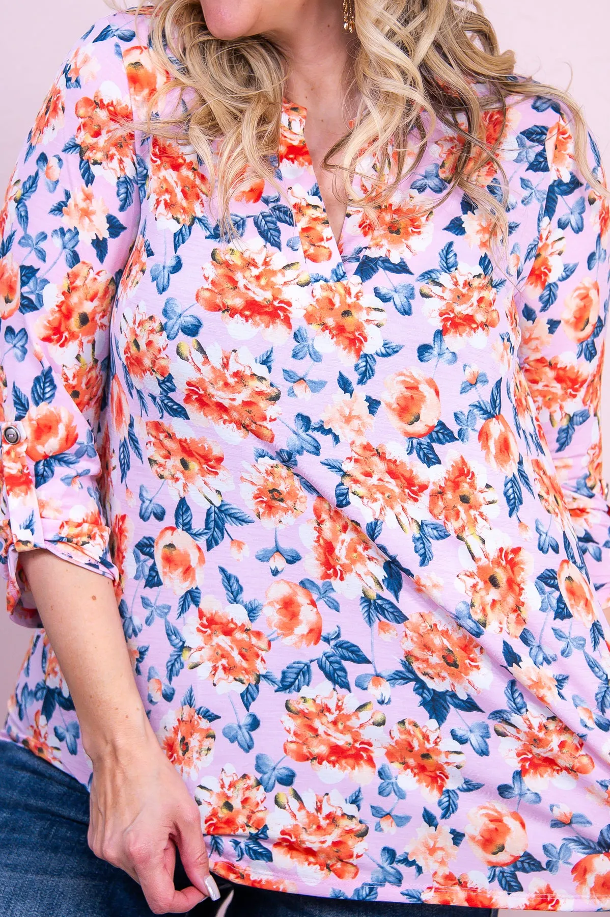 Girl Code Blush/Multi Color Floral Top - T9769BS