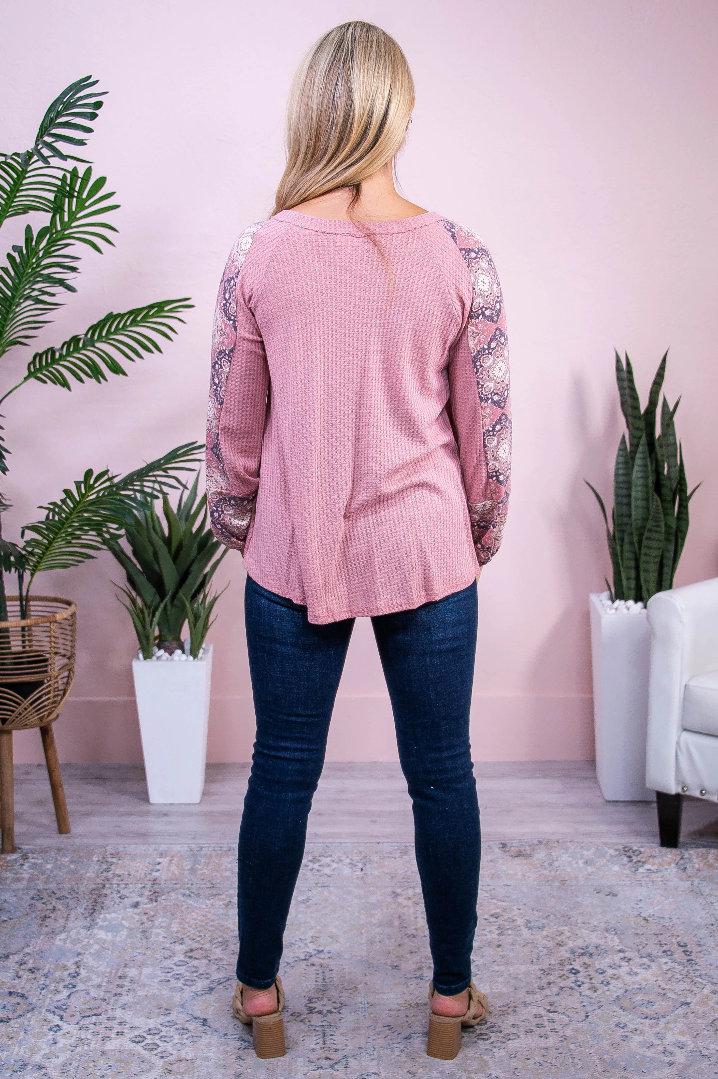 Girl On The Go Mauve/Multi Color Printed Top - T10380MV
