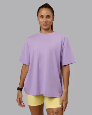Go-To Set The Standard FLXCotton Oversized Tee - Pale Lilac-Elfin Yellow