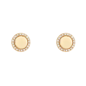Gold & Diamond Disk Studs