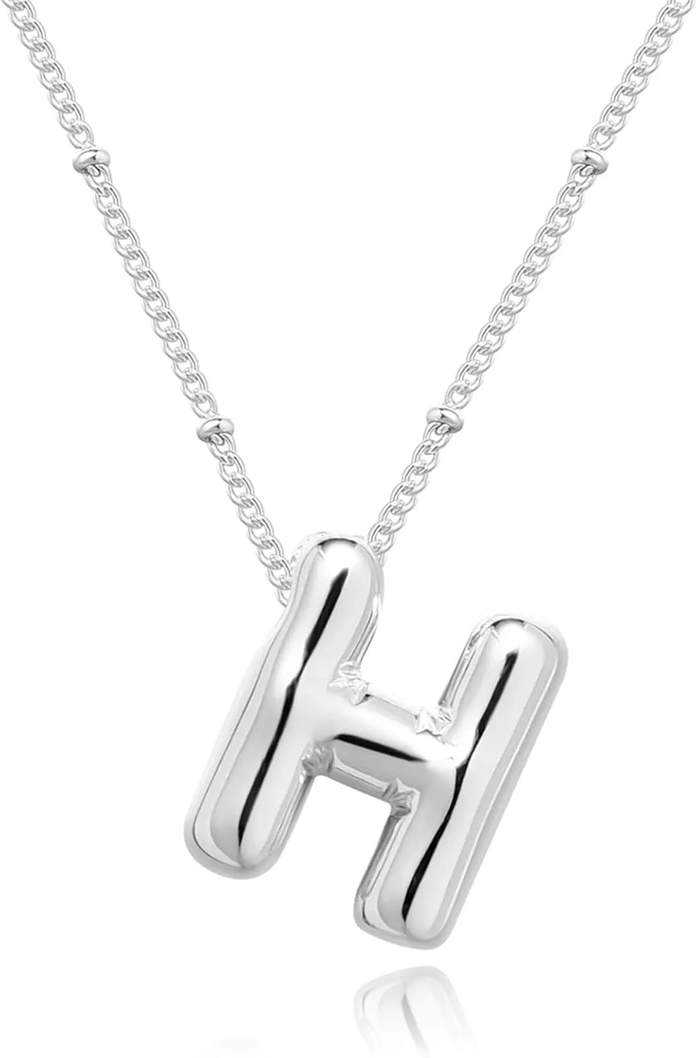 Gold Bubble Letter Necklace for Women, 14k Gold Plated Balloon Initial Letter Pendant Necklace Dainty Charm Initial Necklaces for Women Trendy Chunky Custom Name Necklace Gold Jewelry for Women