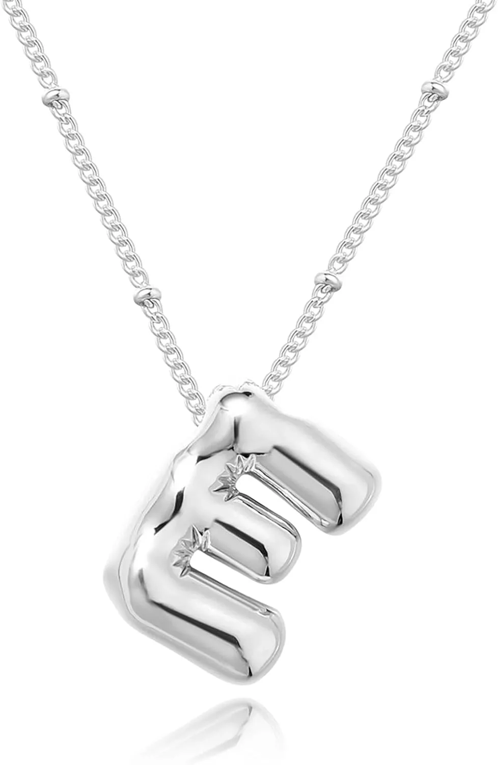 Gold Bubble Letter Necklace for Women, 14k Gold Plated Balloon Initial Letter Pendant Necklace Dainty Charm Initial Necklaces for Women Trendy Chunky Custom Name Necklace Gold Jewelry for Women