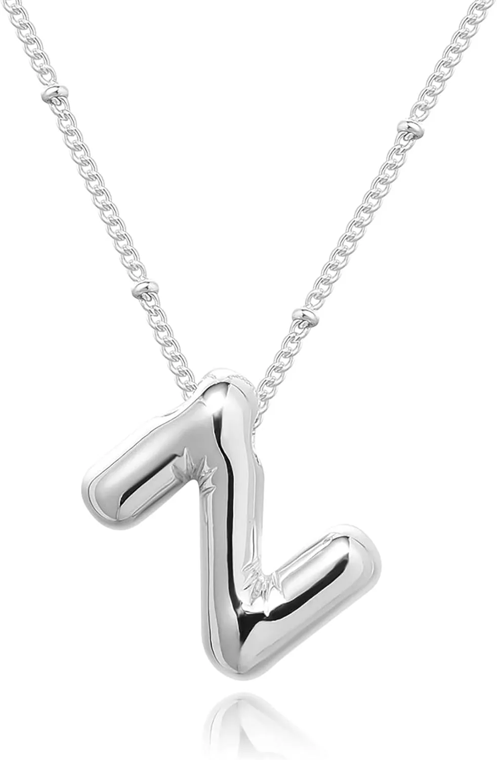 Gold Bubble Letter Necklace for Women, 14k Gold Plated Balloon Initial Letter Pendant Necklace Dainty Charm Initial Necklaces for Women Trendy Chunky Custom Name Necklace Gold Jewelry for Women