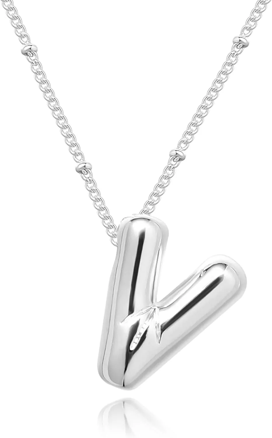 Gold Bubble Letter Necklace for Women, 14k Gold Plated Balloon Initial Letter Pendant Necklace Dainty Charm Initial Necklaces for Women Trendy Chunky Custom Name Necklace Gold Jewelry for Women