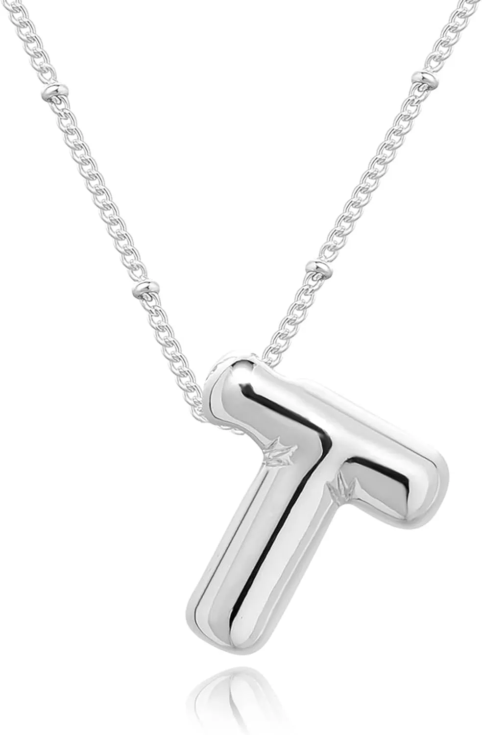 Gold Bubble Letter Necklace for Women, 14k Gold Plated Balloon Initial Letter Pendant Necklace Dainty Charm Initial Necklaces for Women Trendy Chunky Custom Name Necklace Gold Jewelry for Women