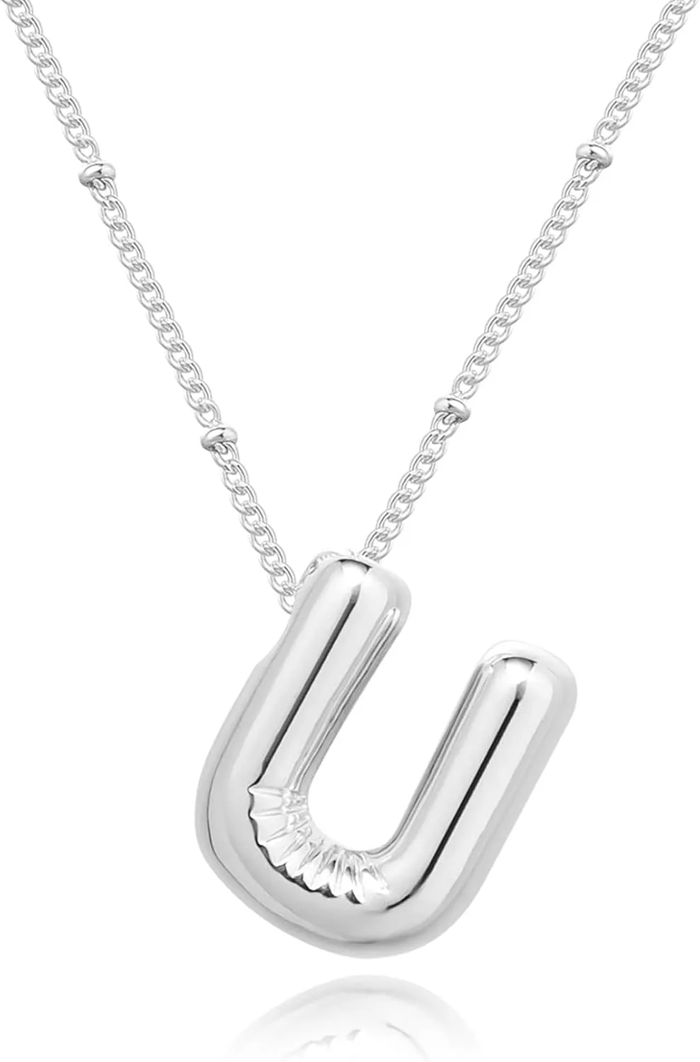 Gold Bubble Letter Necklace for Women, 14k Gold Plated Balloon Initial Letter Pendant Necklace Dainty Charm Initial Necklaces for Women Trendy Chunky Custom Name Necklace Gold Jewelry for Women