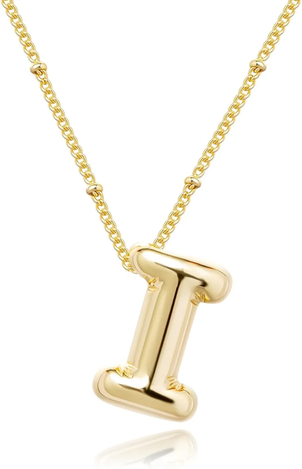 Gold Bubble Letter Necklace for Women, 14k Gold Plated Balloon Initial Letter Pendant Necklace Dainty Charm Initial Necklaces for Women Trendy Chunky Custom Name Necklace Gold Jewelry for Women