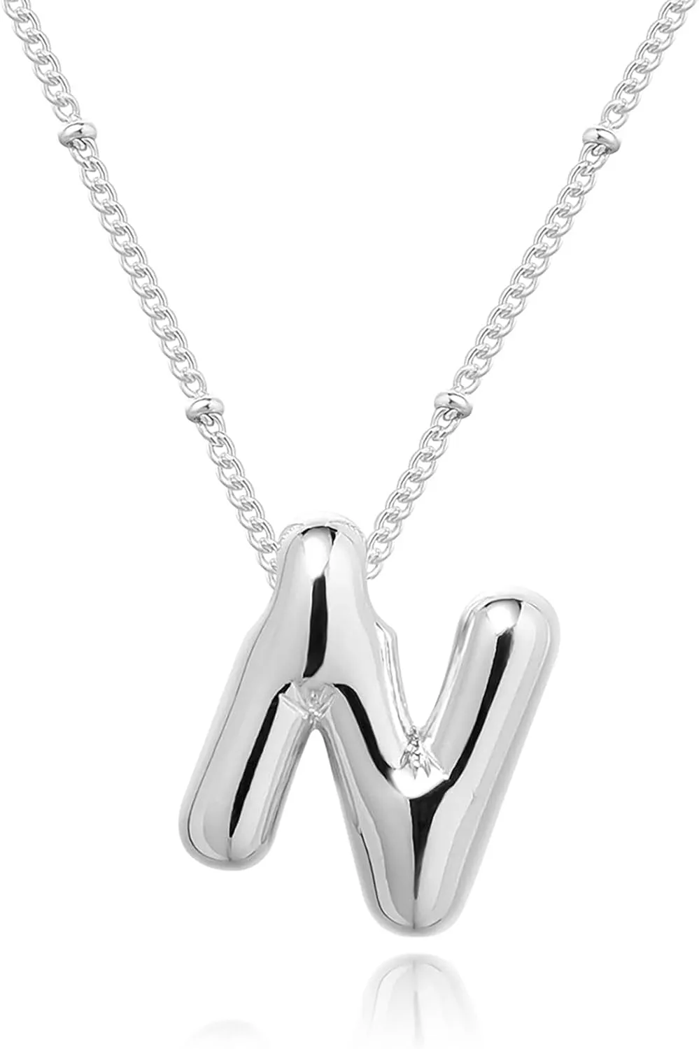 Gold Bubble Letter Necklace for Women, 14k Gold Plated Balloon Initial Letter Pendant Necklace Dainty Charm Initial Necklaces for Women Trendy Chunky Custom Name Necklace Gold Jewelry for Women