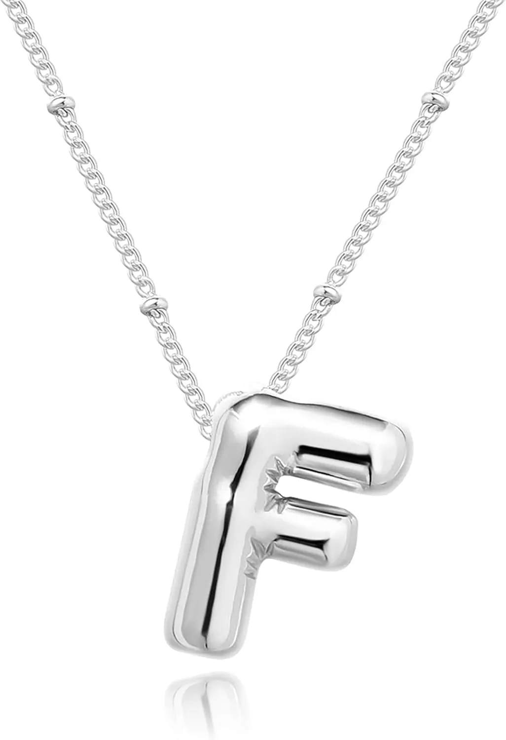 Gold Bubble Letter Necklace for Women, 14k Gold Plated Balloon Initial Letter Pendant Necklace Dainty Charm Initial Necklaces for Women Trendy Chunky Custom Name Necklace Gold Jewelry for Women