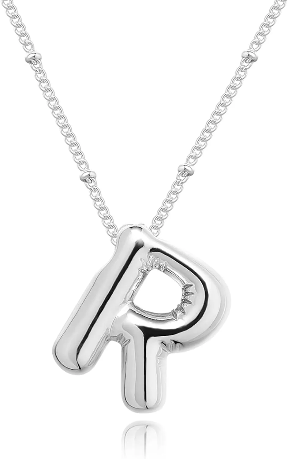 Gold Bubble Letter Necklace for Women, 14k Gold Plated Balloon Initial Letter Pendant Necklace Dainty Charm Initial Necklaces for Women Trendy Chunky Custom Name Necklace Gold Jewelry for Women