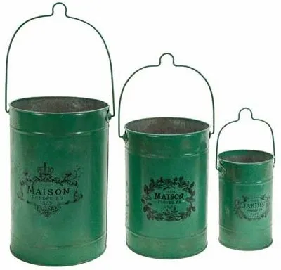 Green Distressed Paris Maison 1852 French Bucket