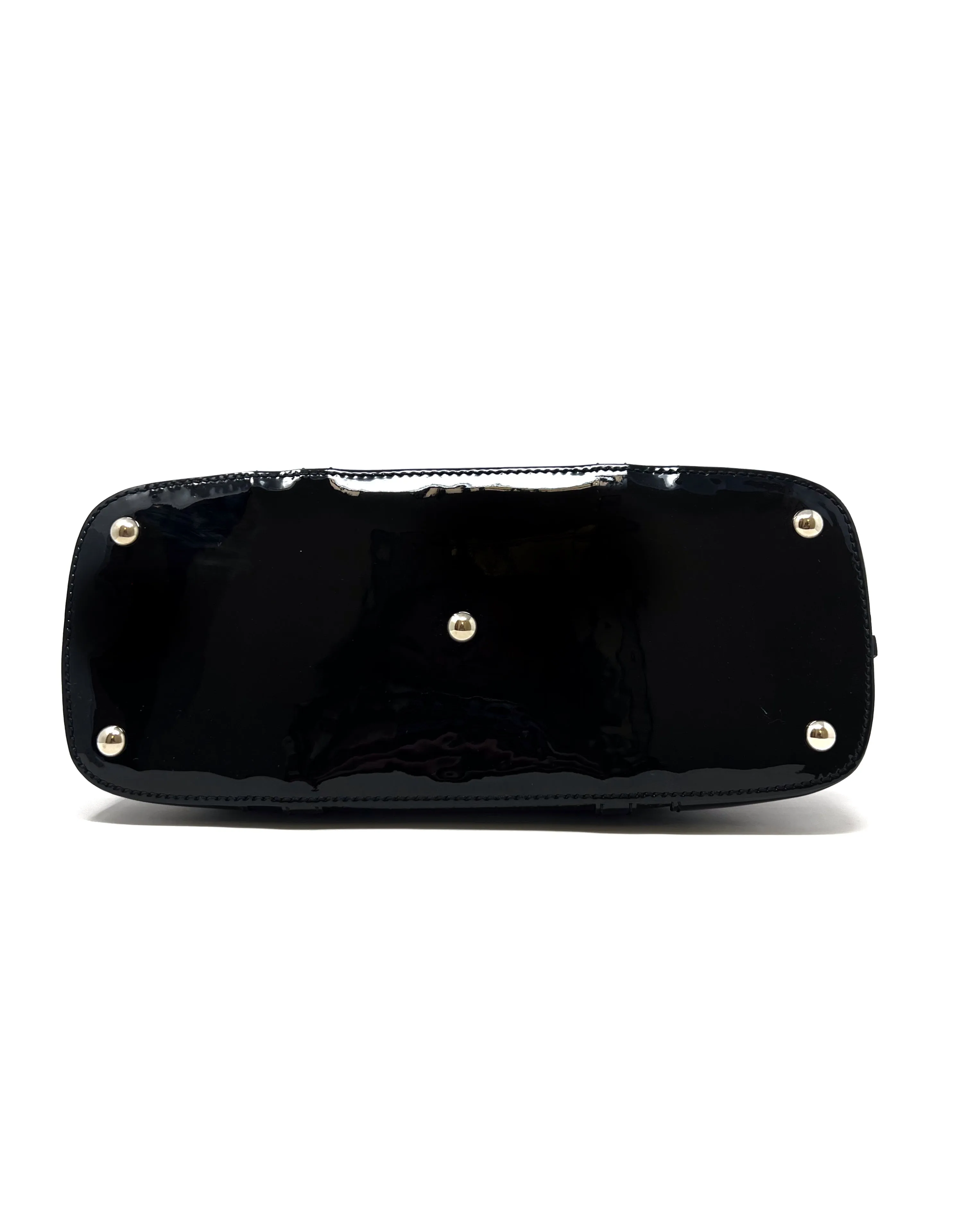 Gucci Black 'Nice' Patent Microguccissima Top Handle Bag