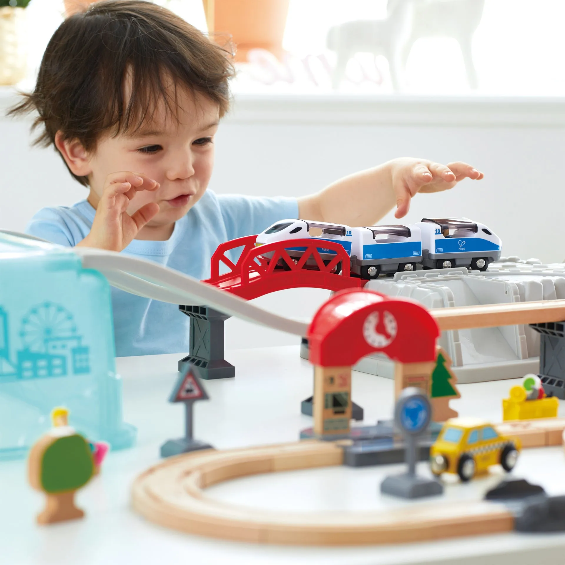 Hape City Train Bucket Set