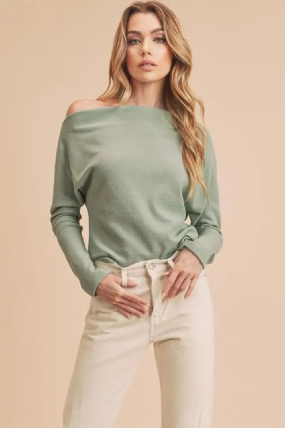 Hazel Blues® |  Aemi   Co One Shoulder Long Sleeve Knit Top