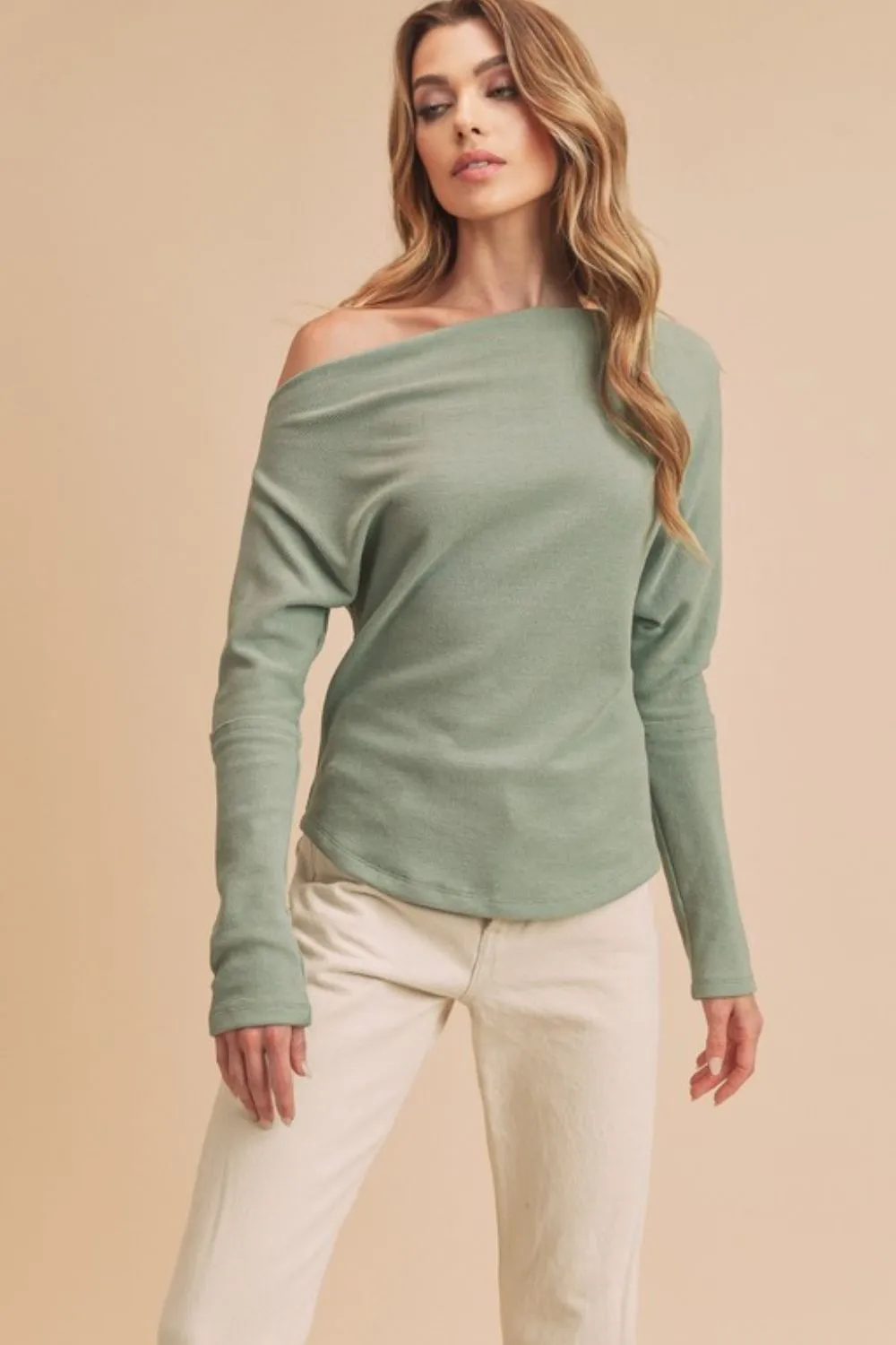 Hazel Blues® |  Aemi   Co One Shoulder Long Sleeve Knit Top