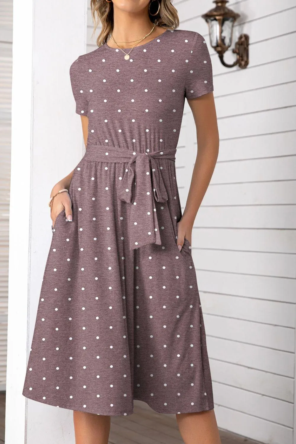 Hazel Blues® | Belted Tee Dress With Pockets