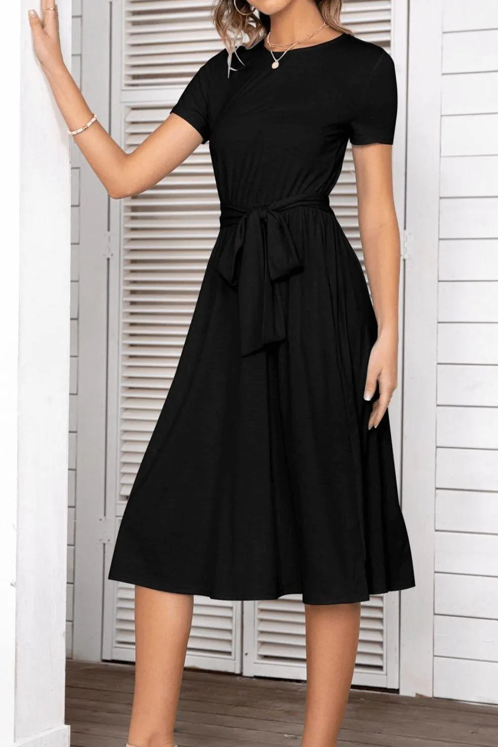 Hazel Blues® | Belted Tee Dress With Pockets
