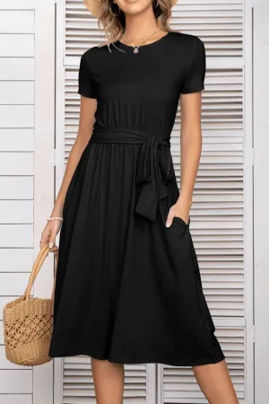 Hazel Blues® | Belted Tee Dress With Pockets