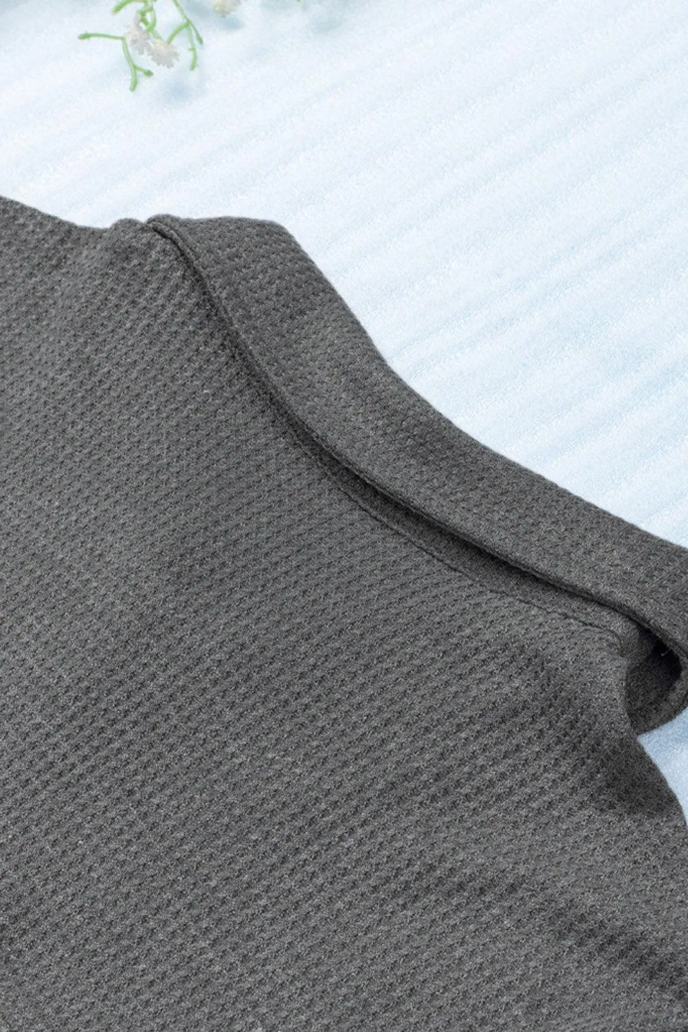 Hazel Blues® | Contrast Waffle-Knit Shirt Jacket