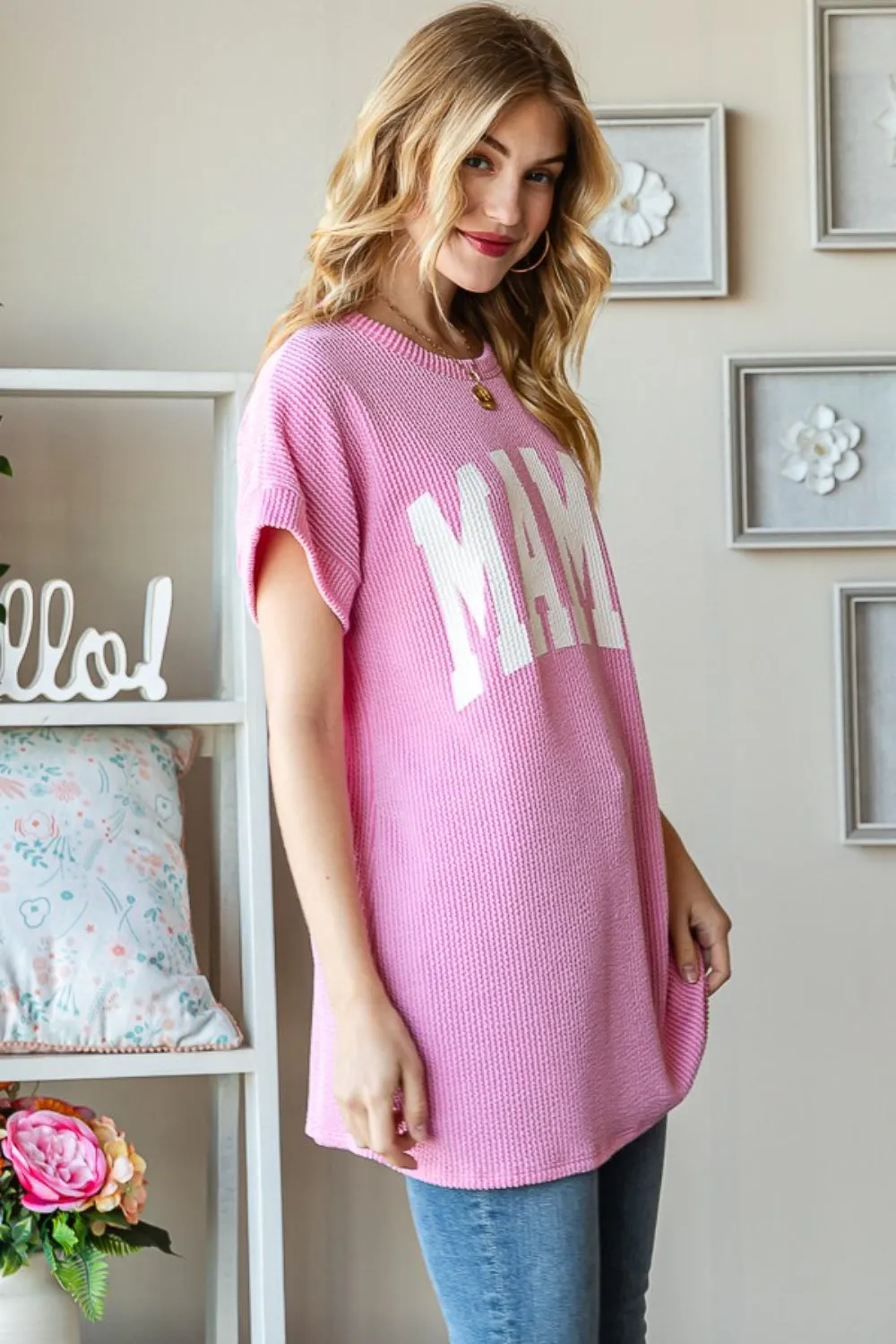 Hazel Blues® |  Heimish Letter Graphic Short Sleeve T-Shirt