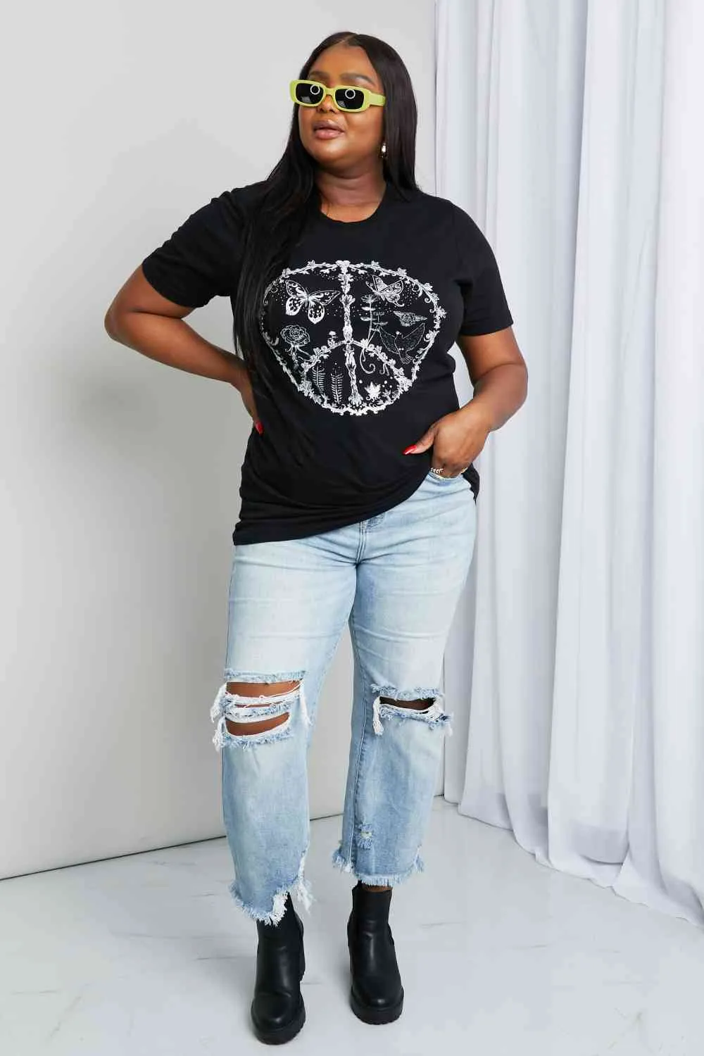Hazel Blues® |  mineB Butterfly Graphic Tee Shirt
