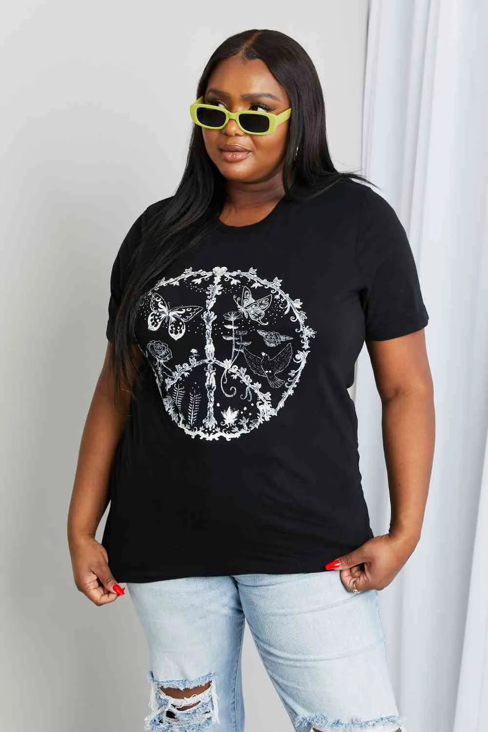 Hazel Blues® |  mineB Butterfly Graphic Tee Shirt