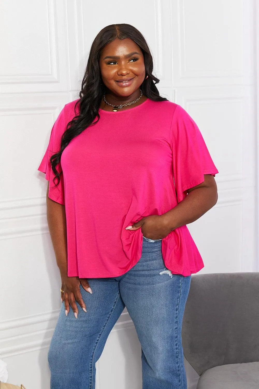 Hazel Blues® | More Than Words Flutter Sleeve Top