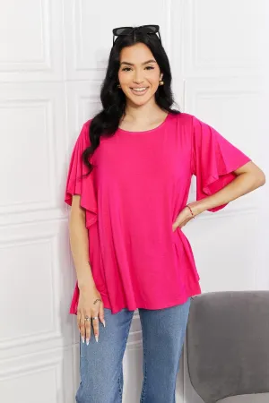 Hazel Blues® | More Than Words Flutter Sleeve Top