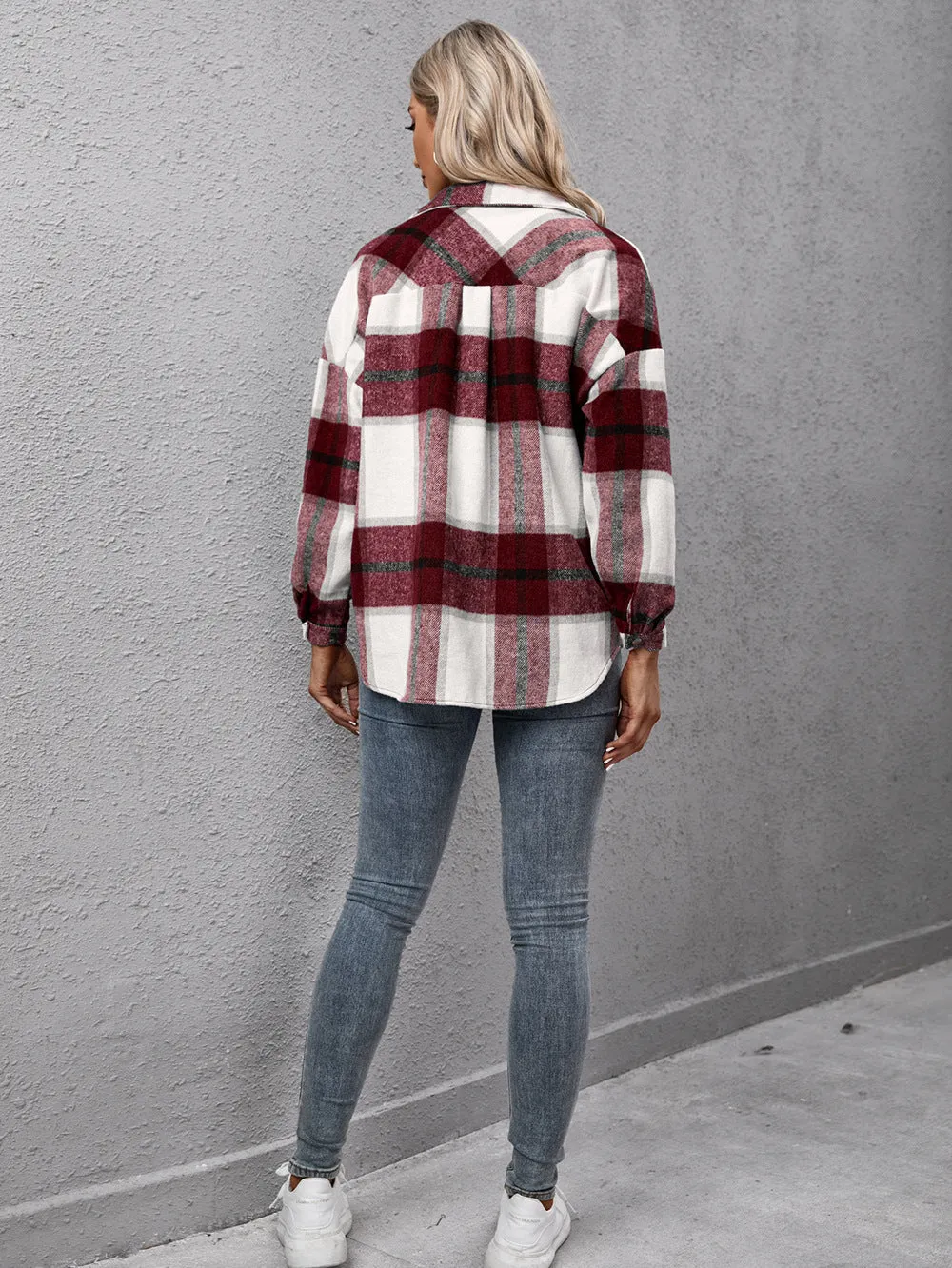 Hazel Blues® |  Plaid Long Sleeve Shirt Jacket