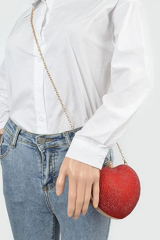 Heart Shape Rhinestone Clutch