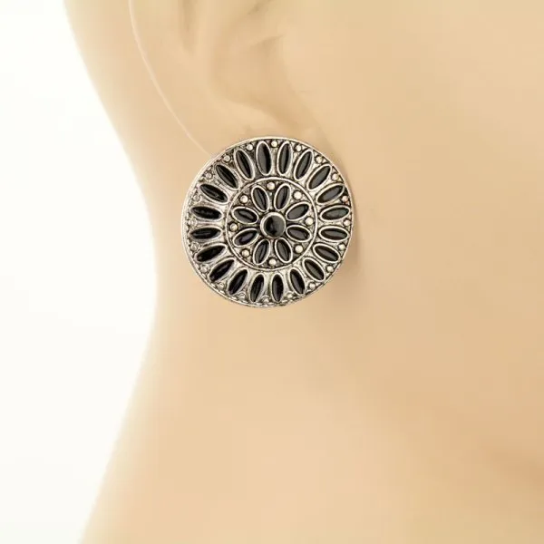 Helen Medallion Cluster Post Earrings