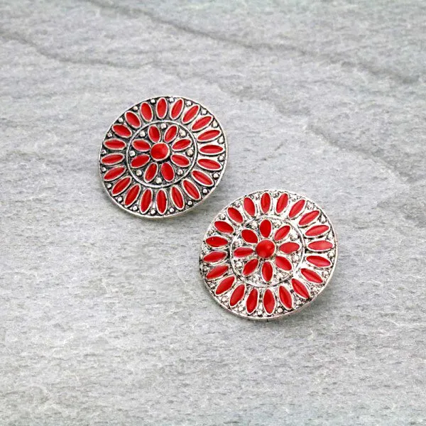 Helen Medallion Cluster Post Earrings