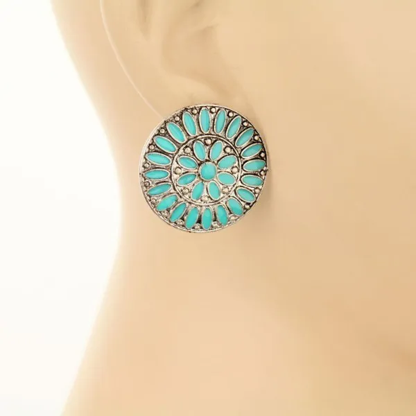 Helen Medallion Cluster Post Earrings