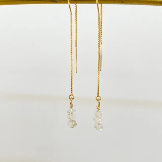Herkimer Diamond Threader Earrings